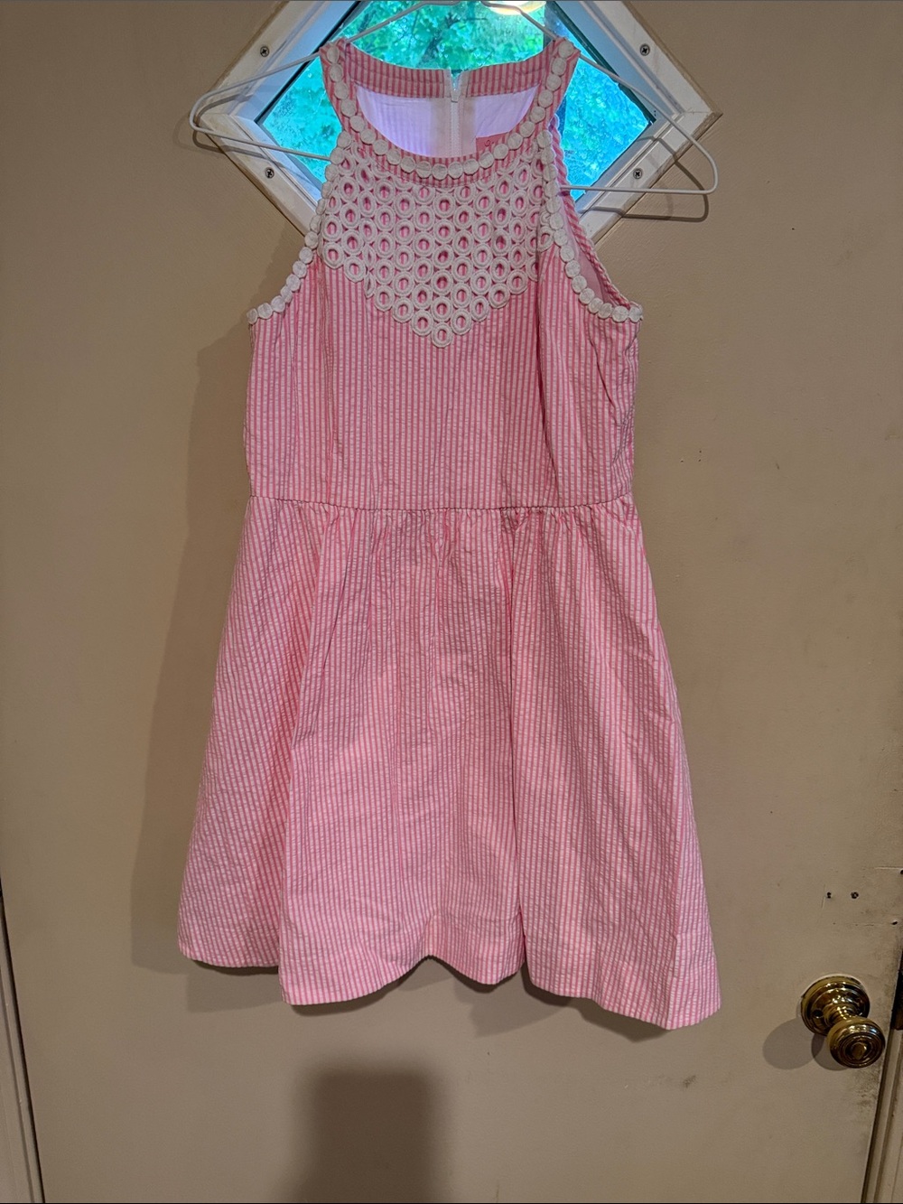 Lilly Pulitzer Pink Striped Sundress with Eyelet Yoke